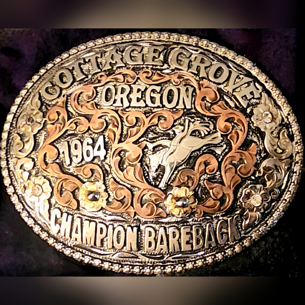 Tres Rios Silver Rodeo Trophy Silver Belt Buckle 1964
